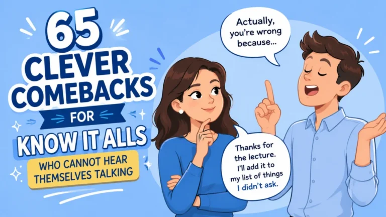 65 Clever Comebacks for Know It Alls Who Cannot Hear Themselves Talking