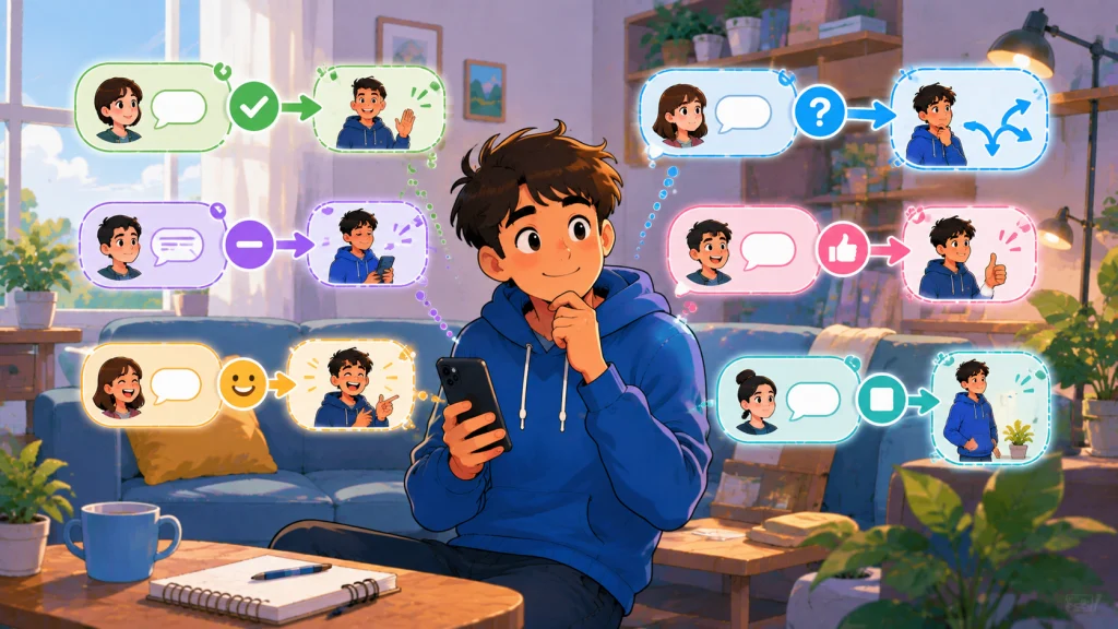 Exact Short Text Reply Paths