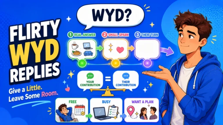 WYD? Flirty responses to what are you doing that give the chat somewhere to go