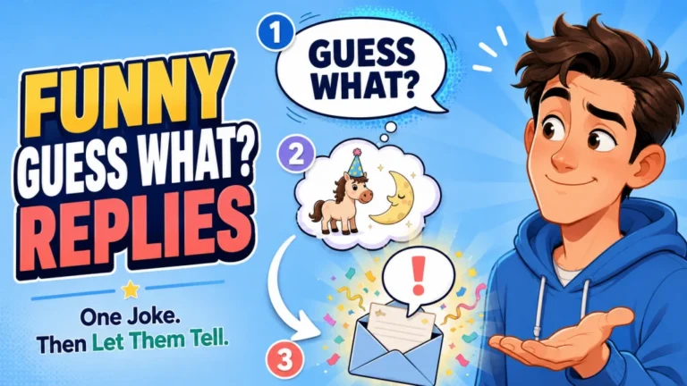 Guess what? 70 funny responses that make them spill the news