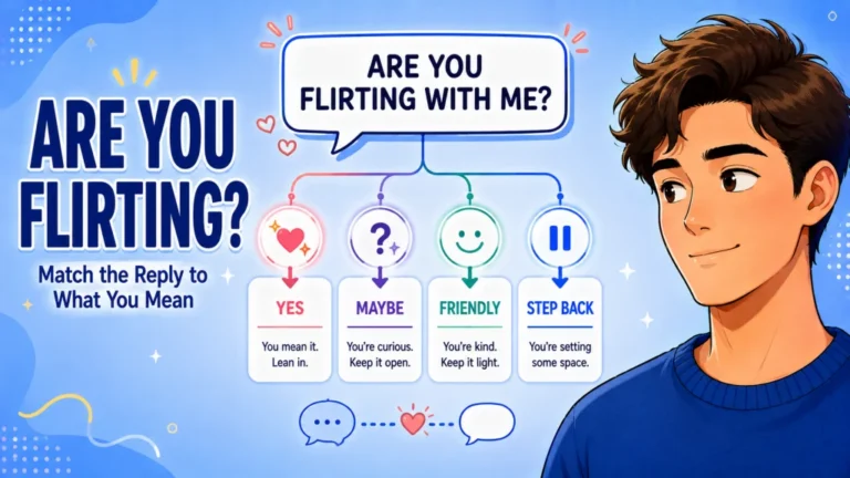 Are you flirting with me? Replies for yes, maybe, and when you got caught